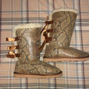 UGG Snakeskin Bailey Bow Boot